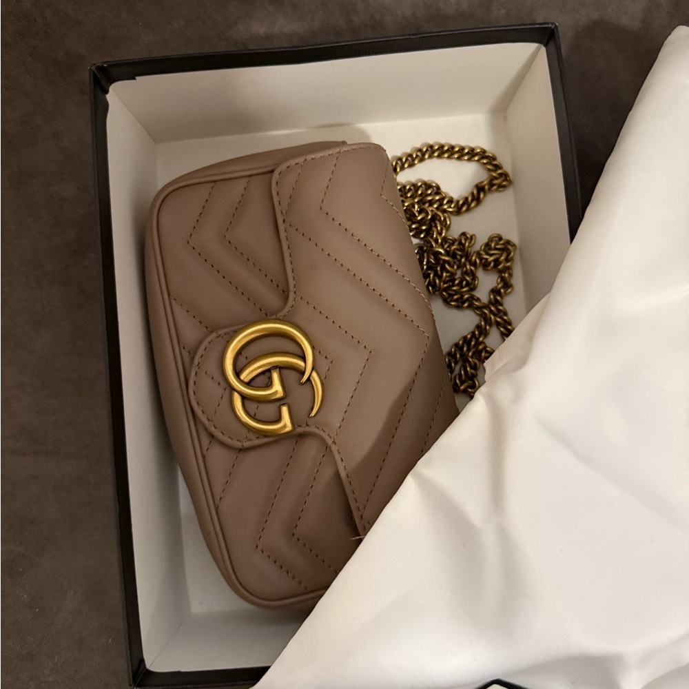 GG Marmont mini quilted leather Gucci Bag - Nude